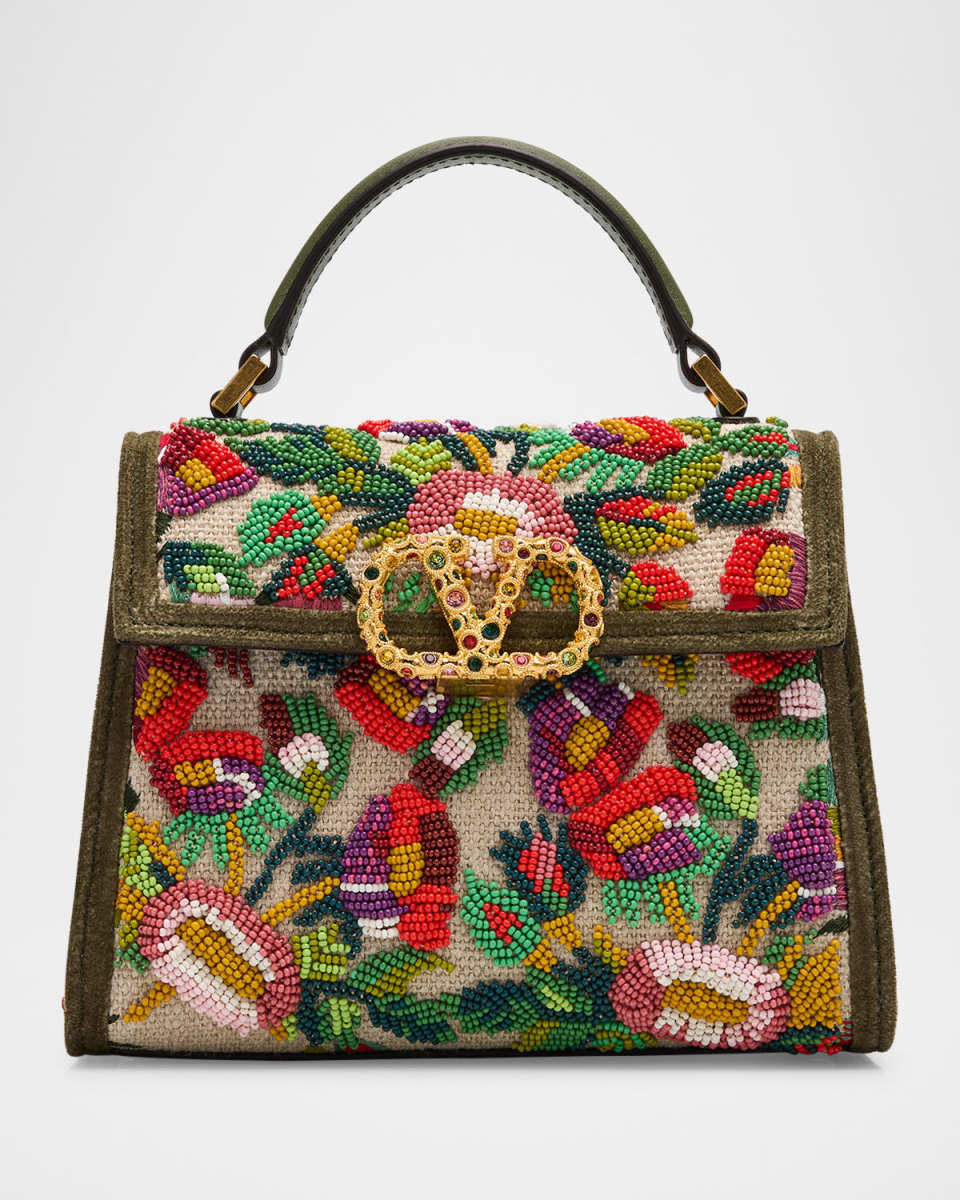 VSLING Mini Flower Embroidered Top-Handle Bag